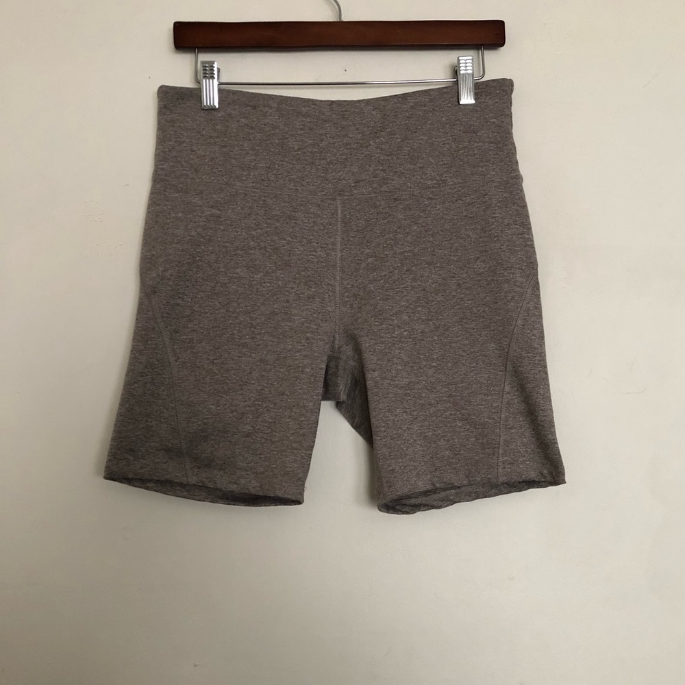 High waisted heather biker shorts